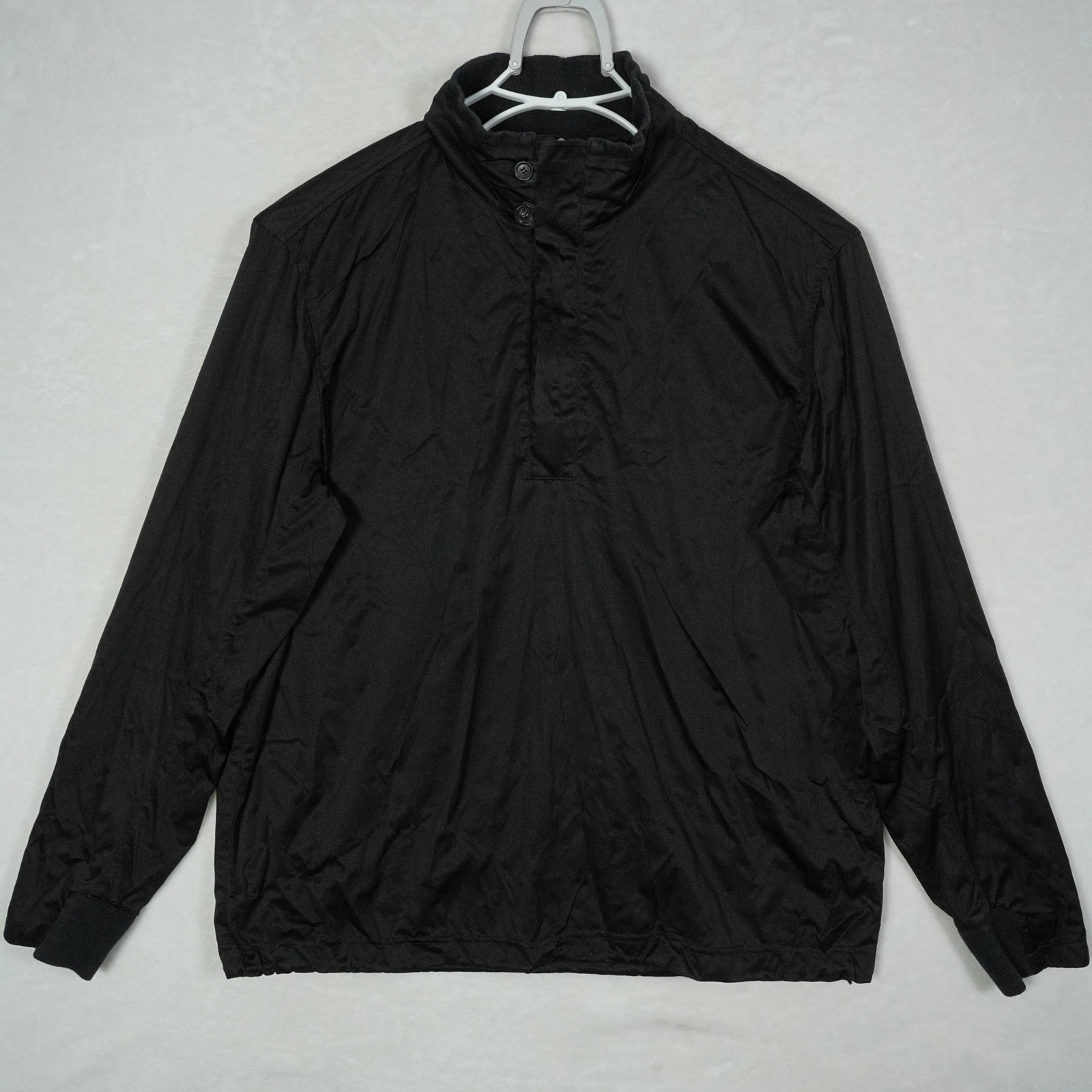 Polo Golf Ralph Lauren Mens Black Windbreaker Quarter Button Pullover Large